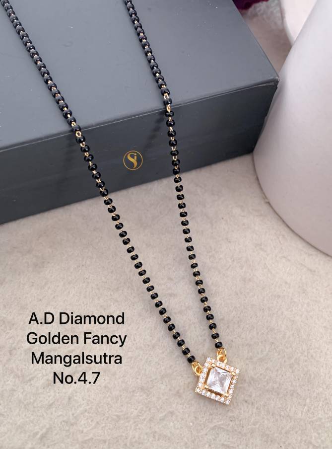 17 Daily Wear AD Diamond Golden Mangalsutra Wholesale Price In Surat
